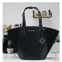 마이클 코어스 포티아 토트백블랙 시그니처 핸드백