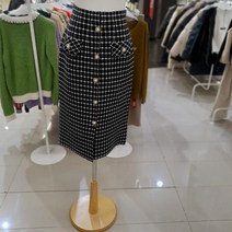 헤이린뉴욕앞단추포인트H라인롱니트스커트HMSSK3001