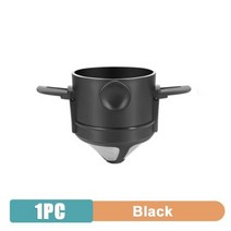 12PCS 접이식 커피 필터 메이커 스테인리스 차 홀더 재사용 가능한 종이없는 찌꺼기, 1PC Black