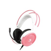 긱스타 GH100 USB 스테레오 게이밍 PC 헤드셋 헤드밴드, 핑크