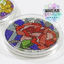 S3D-[코스터SET]카네이션코스터 2종 택1(샤이닝)10x10cm, 빨강