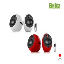 [Britz] 브리츠 스피커 E25 Luna Eclipse 레드 화이트 2채널 Hi-Fi 스피커 시스템, 블랙