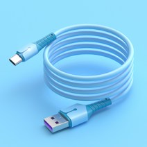 액상 실리콘 램프 케이블 안드로이드 TYPE-C 휴대폰 5A 급속 충전기 케이블 적용, 블루, TYPE-C인터페이스--1.5M