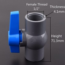 PVC 배관자재 강관파이프 게이트밸브 수도배관자재 1pc 그레이 1/2 2 quot암나사 볼 밸브 정원 농업 관개 물 공급 수족관 파이프 커넥터 피팅, [01] 1pc, [01] Female 1l2inch, 01 Female 1l2inch_01 1pc