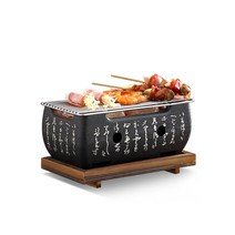 일본식 직사각형 미니화로 그릴세트 개인화로 가정용, 직사각구이불판