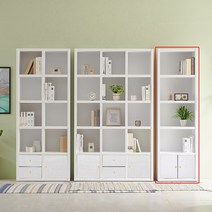 씨앤씨구스 틈새장 디엘르 라피네 600 도어형 5단책장 책꽂이 책장, 화이트