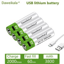 원격조정 리모컨 충전 1.5V AA 리튬 이온 배터리 3800mah 용량 및 USB 충전식 장난감 키보드, 02 2PCS