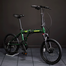 오투휠스 MAHA 마하 Q8 미니벨로 접이식 자전거, 반조립-택배배송, 다크그린
