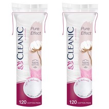 클레아닉 퓨어 이펙트 소프트터치 저자극 순면 화장솜, 120개입, 2개