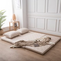꼼띠아 97% 천연 접이식 라텍스 매트리스 + 속커버 + 겉커버 포함 2단 3단 5cm 7.5cm 10cm 싱글 슈퍼싱글 멀티싱글 퀸