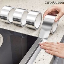 CuteQueen 귀여운여왕 고온에 견딜 수 있는 자착성 알루미늄 호일 방수 방유 키친 가스레인지 싱크대 틈새 매끄러운 테이프 화장실 방부제 테이프, 뜨거운 폭발 [5cm * 10 m] 여분 두께, 연꽃 잎 나노 방수, 기름 방지 및 곰팡이 방지 알루미, 1개