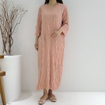 주아르더 가을 링클 주름 7부 루즈핏 박스핏 임부 데일리 출근룩 하객룩 니트 롱 원피스 ﻿