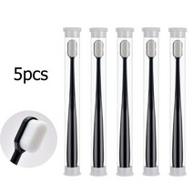 진다리붓 초미세 부드러운 모발 친환경 칫솔 휴대용 여행용 박스 포함 섬유 나노 구강 위생 관리, 12.5pc-Black Flat