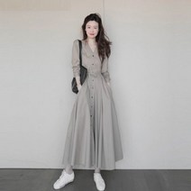 가을 결혼식 원피스 셔츠형 브이넥 하객룩 10월 11월 20대 데일리룩 소개팅룩 30대 긴팔 오피스룩
