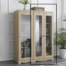 라인 1300-600 장식장 거실 유리 진열장, 아카시아