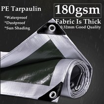 테라스어닝 방수 쉐이드 차양막 접이식 그늘막어닝야외 방수 PE 타포린 캠핑 텐트 매트 140 ~ 180GSM 전, 03 180GSM_06 2mx4m