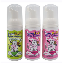 스노우버디 거품치약 45ml x 3, 민트향 1개 + 딸기향 2개