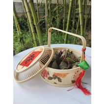 과일 상견례 출산 선물 바구니 대나무 직조 크기 Zongzi 월병 상자 포장 전문 계란 행복한 꽃꽂이, [01] 자연색 트럼펫 높이 15cm