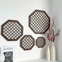 팔각문 창살 전통 창호 문짝 육각형 한옥문 벽장식 소품 문창살