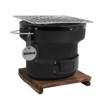 꾸버스 야끼니꾸 미니 캠핑화로 제트블랙 1인용 개인 가정용 숯불, 1개