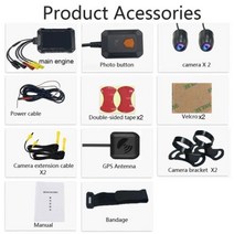 오토바이 헬멧블랙박스 액션캠 와이파이 대시 캠 풀 전면 후면보기 방수 자전거 카메라, 64G+No screen