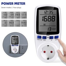 측정기 테스터기 분석기 전력계 EU 플러그 전력계 와트 모니터 230V 50HZ 16A 디지털 측정 콘센트 와트 전력 Kwh 분석기 에너지 미터, 02 우리에게