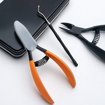 BTN-240 두꺼운 발톱 깎이 전용 니퍼 큐렛 세트 4컬러 무좀발톱니퍼 대형, 블랙도트