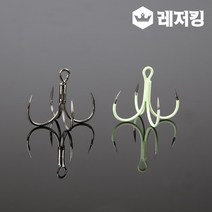 백경 콰트로 갈치지깅 4훅 니켈 야광 바다바늘, 1개