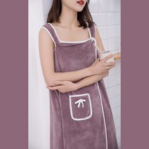 솔포니즈 샤워가운 여성용 극세사 골프가운, 퍼플, 1개