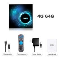 셋탑박스 셋톱박스 T95 TV 박스 Android10 4GB 128GB Allwinner H616 쿼드 코어 지원 6K HD/ 3D/ H.265 이, 영국 플러그_4G 64G