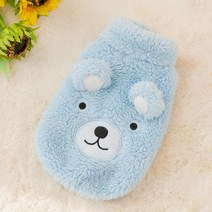 강아지 옷 나시 원피스 패딩 가을 티셔츠 겨울 조끼 후리스 신발 따뜻한 복장 양털 애완 동물 스웨터 귀여운 곰 인쇄 코트 small medium winter dog cat, xl 5.5-7.5kg, 푸른