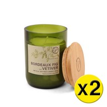 2팩 Paddywax 패디왁스 - Eco Green Glass 100% Soy Wax Candle Bordeaux Fig & Vetiver - 에코 그린 글라스 100% 소이 왁스
