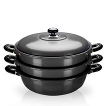 [Su♭] 찜솥 3단 경질 냄비 찜통 찜기 떡시루 38cm 요리 다용도 주방 가정용 업소용 양수 조리 알루미늄 용품 튀김 만두 _Πj_ea, Яn_38cm