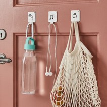 마그네틱 자석 후크 고리 걸이 차키 열쇠 냉장고 타공판 홀더 / 이케아 스타일, 파랑