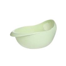 1pcs Plastic Food Grade Rice Beans Peas Washing Filter Strainer Basket Sieve Drainer Cleaning Gadget, 02 Nordic Green