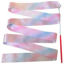리듬체조리본 리본막대 체조리본2m/4m Colorful Ribbons Dance Rhythmic Art Twirling Stick Rod Ballet Ra, 06 4m Red