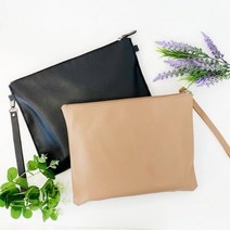 가죽 클러치백 만들기 DIY 키트, 크림베이지
