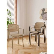 플라스틱 라탄 의자 팔걸이 야외 테라스 벤치 다이닝 행사 정원용 마당 실내 라운지 간이, 레드 프레임