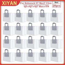 먼지 털이 로보락 S7 MaxV 울트라 악세사리 봉투 샤오미 Plus Q7 MAX 쓰레기 메인 브러시 로봇 진공 청소기 부품, 20pcs