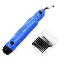 디버링툴 핸들 버 금속 수리 디버링 도구 키트 라우터 비트 로타리 블레이드 리무버 손 목재 플라스틱에 대, 03 Handle With 10 Blade