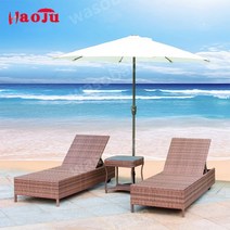 해변의자 야외데크 레저 썬베드 라탄 썬텐 태닝 감성 테라스 발코니 선배드, 철제, C