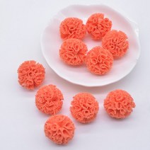 추위에서 지켜주는 50 개/몫 20 미리메터 다채로운 탄성 메쉬 꽃 볼 스카프 신발 모자 모피 DIY 헤어 클립, 12 Orange