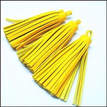 비즈공예 원석 6pcs geniune 가죽 tassels 펜 던 트 크기 8cm 길이 쥬얼리 액세서리 키 체인 보석 구성 요, 06 yellow