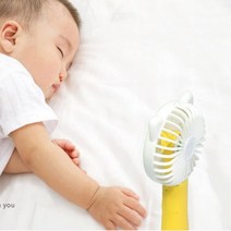 지하철 출퇴근용 귀여운 미니선풍기 여름필수템, LED고양이선풍기 옐로우