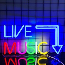 led전광판 라이브 음악 수제 네온 사인 파티 바 스튜디오 분위기 조명 야광 LED DJ 벽 장식, [01] Live Music