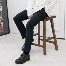 에디 스트라이프 반밴딩 슬랙스