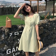 빅사이즈 미니 스커트 여름옷 트렌드 작은 키 스퀘어넥 블랙원피스 여성의류 눈길을 끄는 뚱뚱한 티타임 2953606022