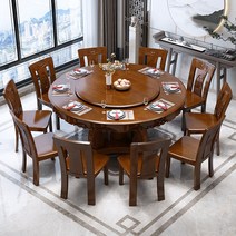 중식당 중국집 턴테이블 원형테이블 대형 10인용, 1.5m테이블1개 의자6개 90cm턴테이블