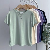 바이미쓰리 / [빠른배송] 실켓 무지 라운드 반팔 티셔츠(6color)