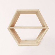 [RAΞ] (WIZ0040) 이앤위즈 육각진열장 2단 베이직 선반 벽걸이 원목 가구 수납장 오픈형장식장 DIY 미니 ▷_8θ270eA, θ본상품w